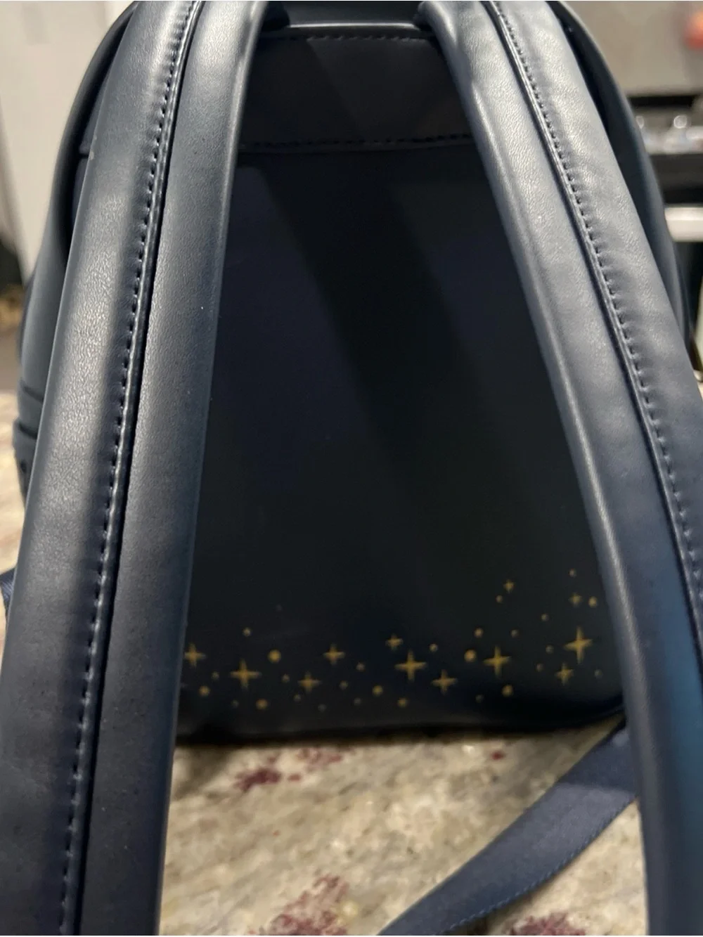Black Mini Loungefly Backpack with Diagon Alley Illustration